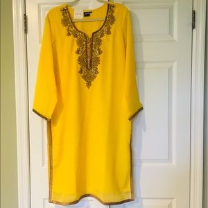 Yellow Indian Pakistani Kurta Top